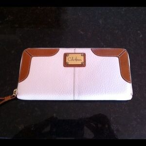 Cole Haan White and Brown Wallet